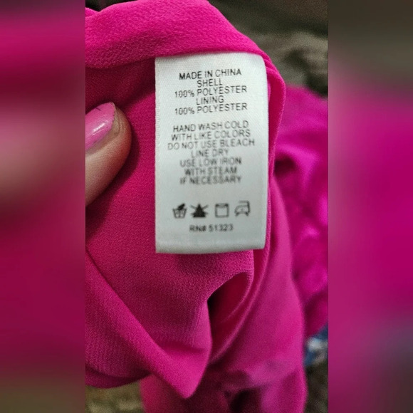 1 State Ruffled Midi Sleeveless Peplum Cocktail V-Neck Dress in Fuchsia Size Lg - Picture 4 of 9